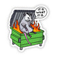"It is what it is" Possum Dumpster Fire Sticker