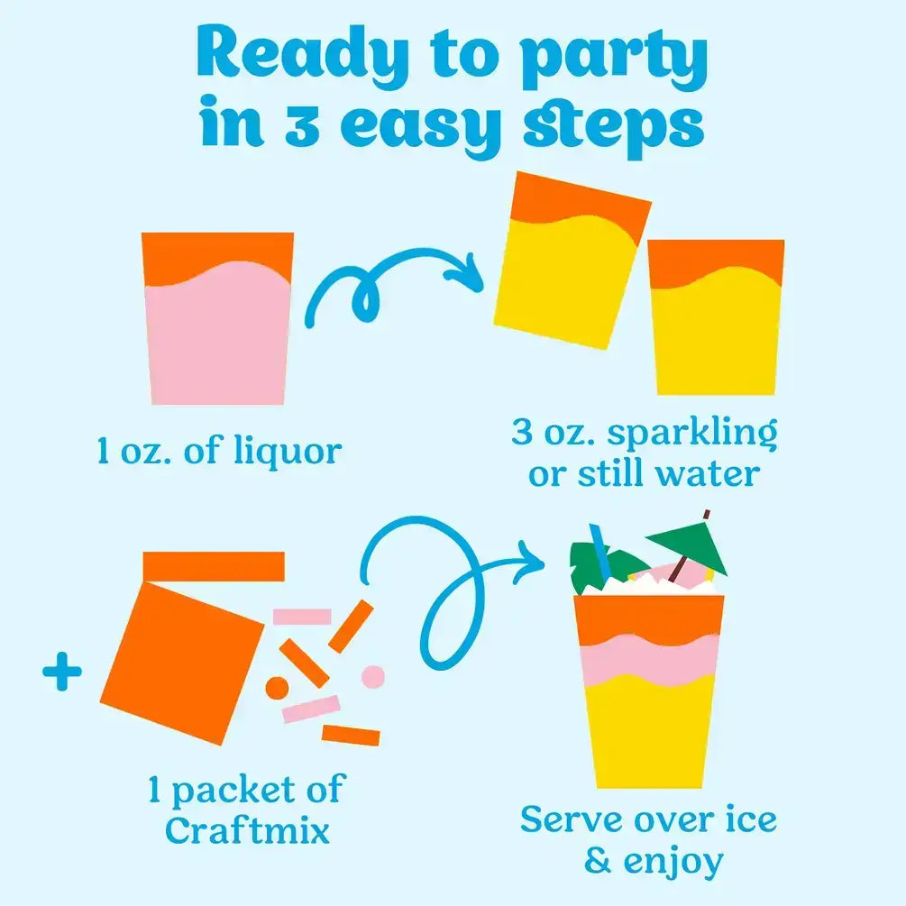 Cranberry Vanilla Cocktail / Mocktail Mixer - Single Packets