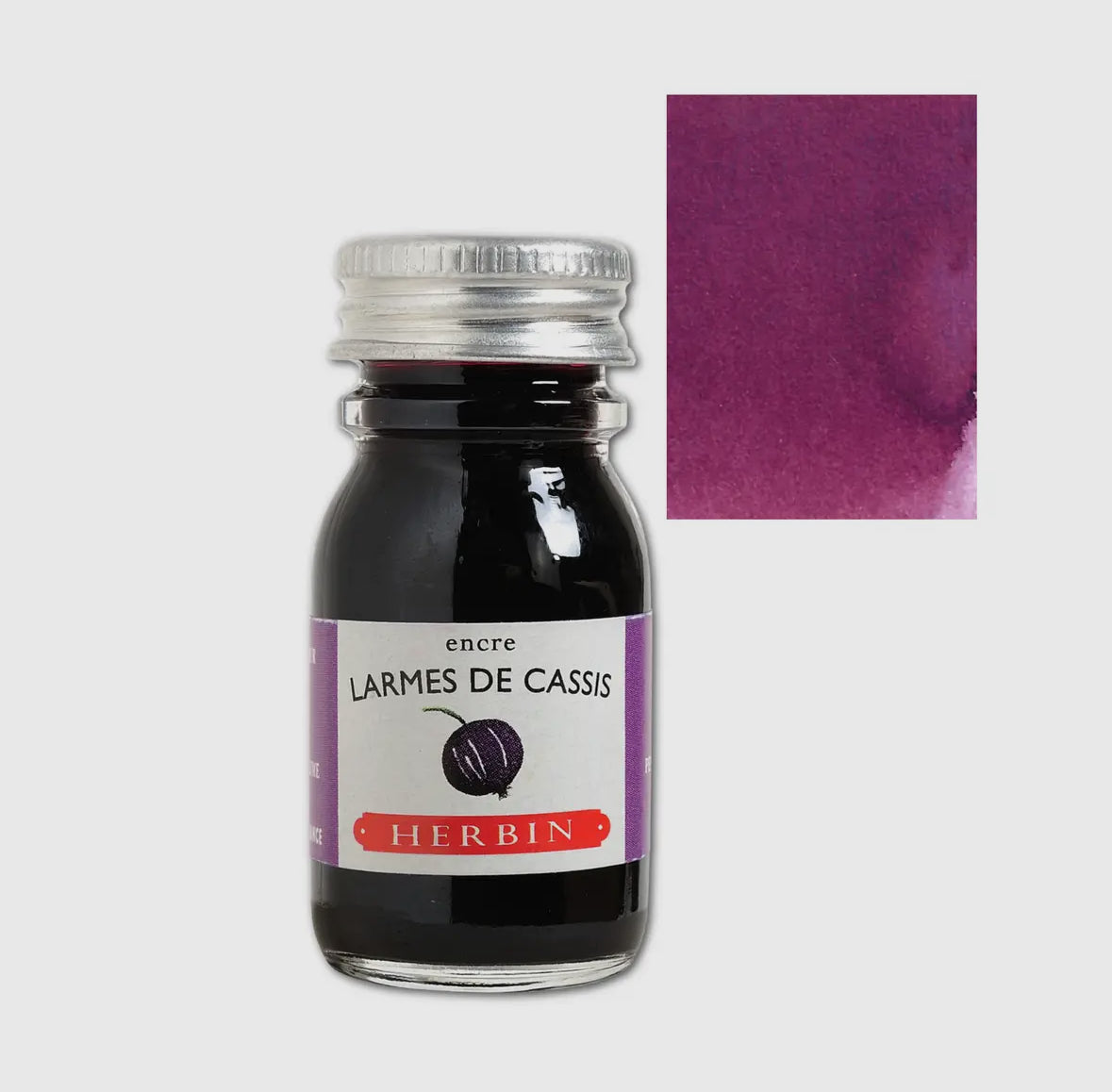 Herbin Fountain Pen Ink 10ml Bottle -35 Colors: Perle Noir (Black Pearl)