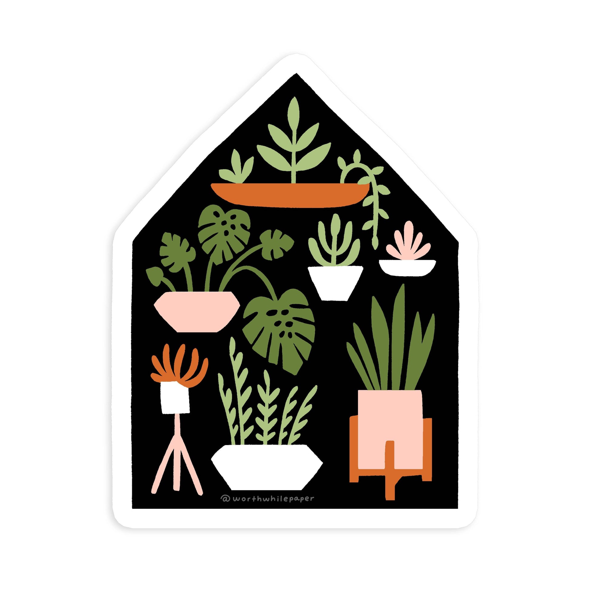 Houseplants Die Cut Sticker Worthwhile Paper 
