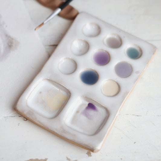 Watercolor Paint Palette in White | 9 Size & Shape Options