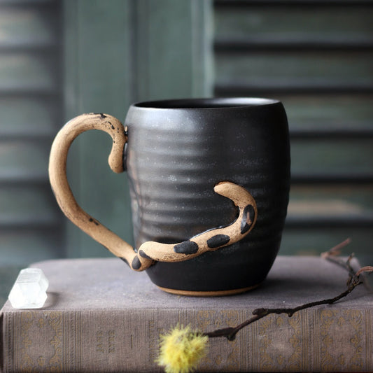Black Medusa Mug - Medium | Handmade for Halloween