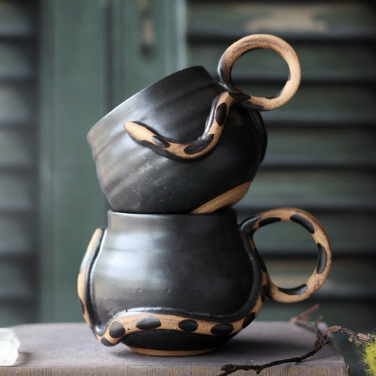 Black Medusa Mug - Small | Handmade for Halloween