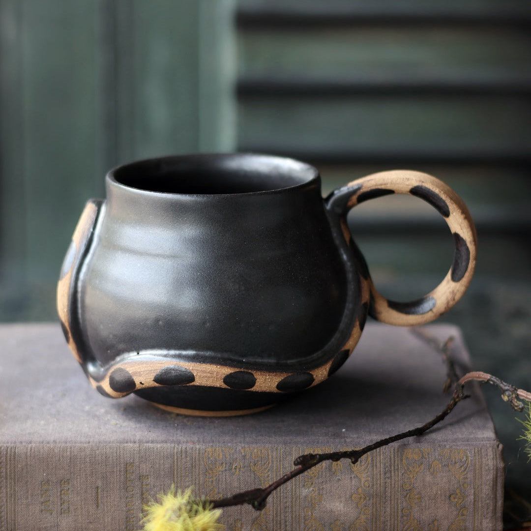 Black Medusa Mug - Small | Handmade for Halloween