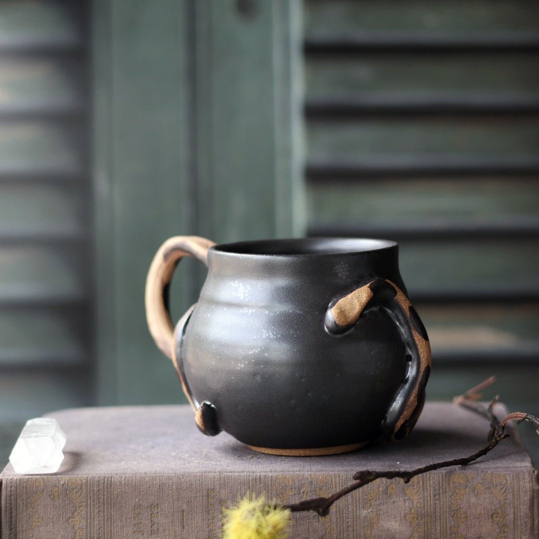Black Medusa Mug - Small | Handmade for Halloween