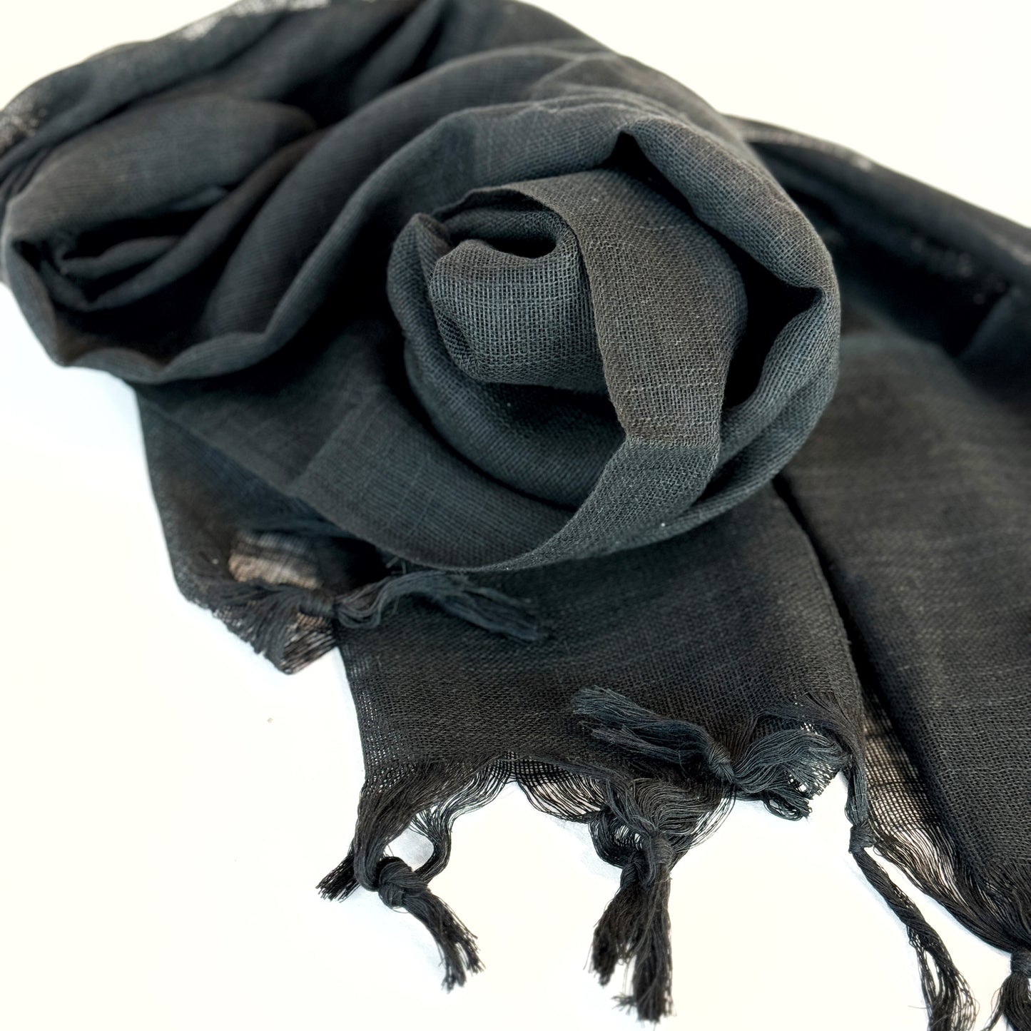 Cotton Scarf in Rich Black