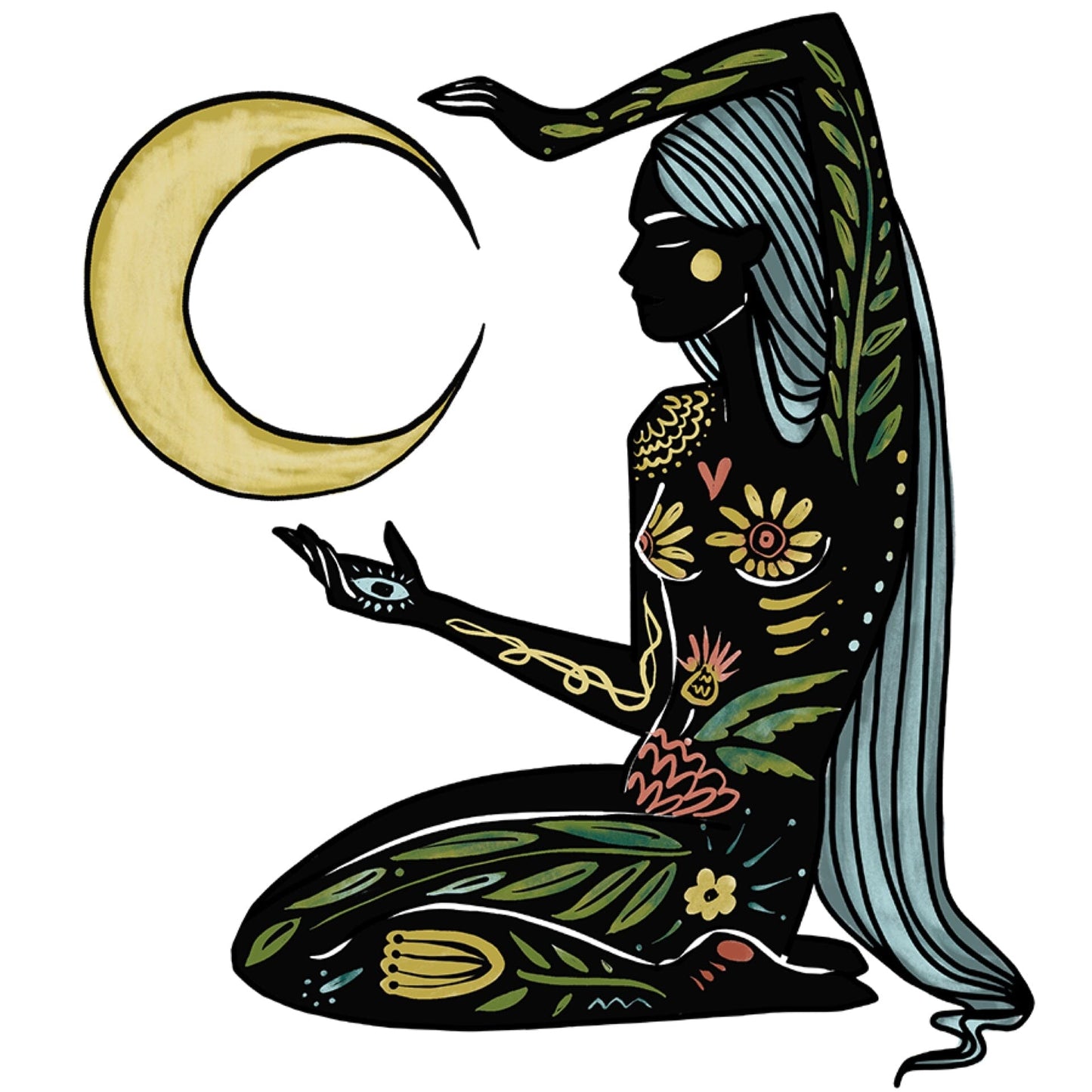 Moon Maiden 3 inch sticker Gravesco