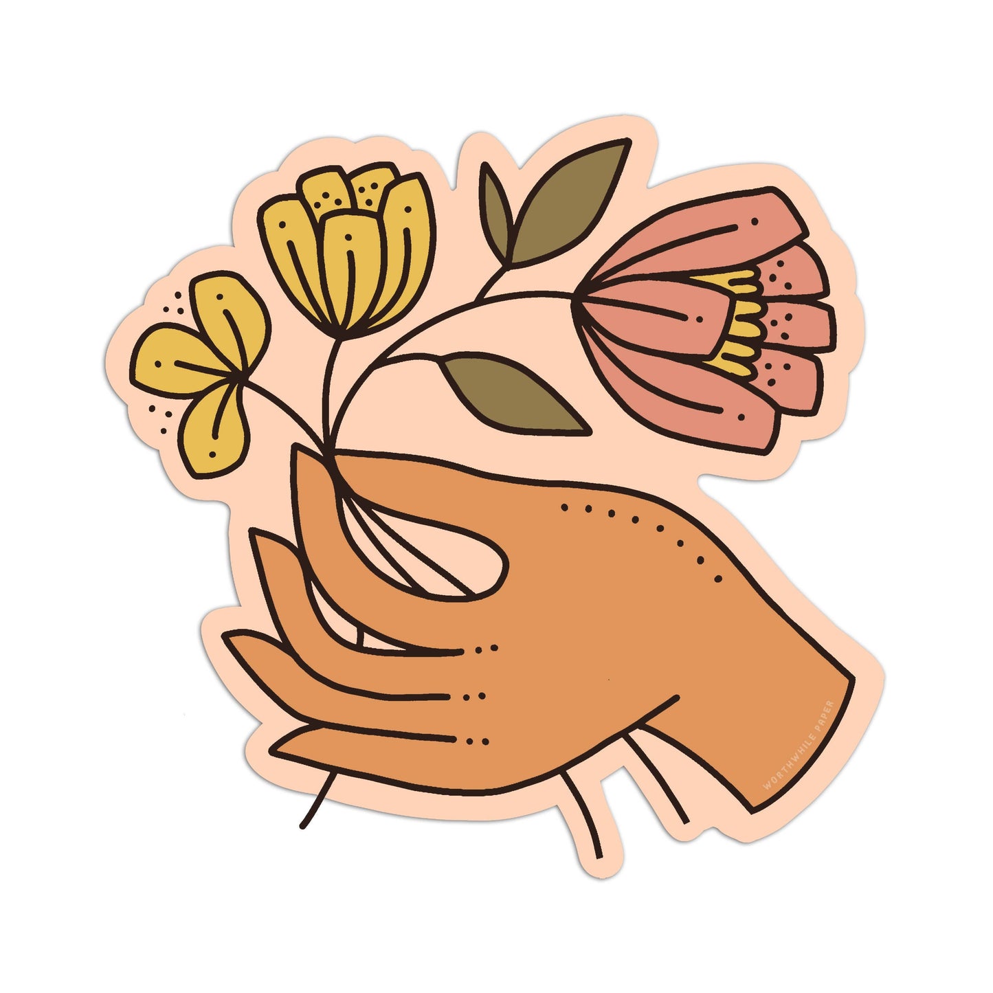 Picking Flowers Die Cut Sticker Worthwhile Paper