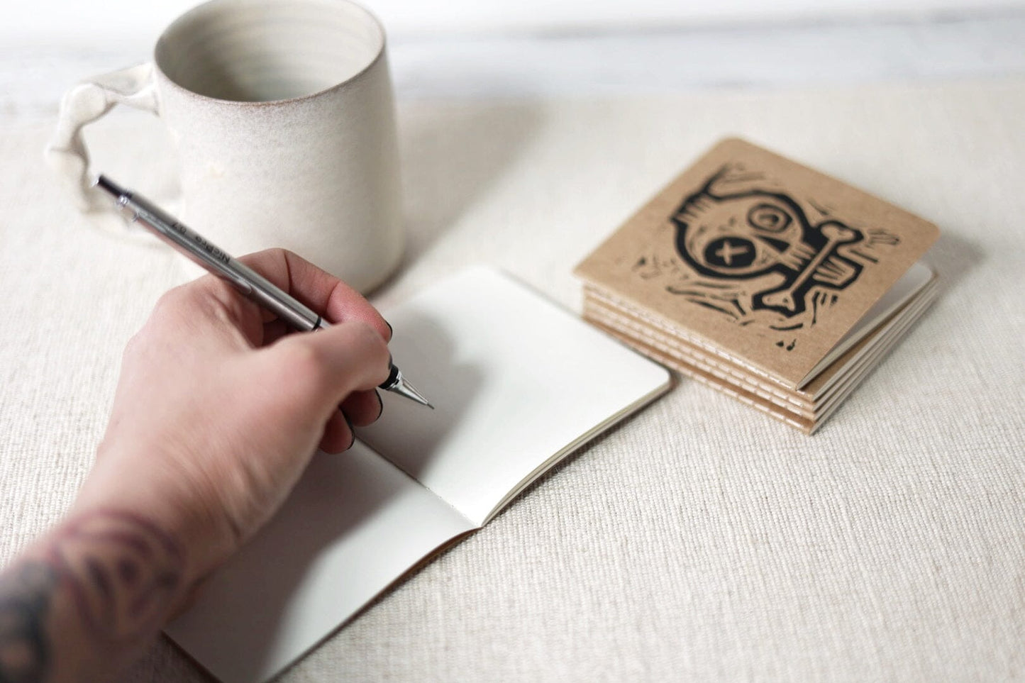 Skull 4x4 inch blank notebook blank sketchbook Gravesco