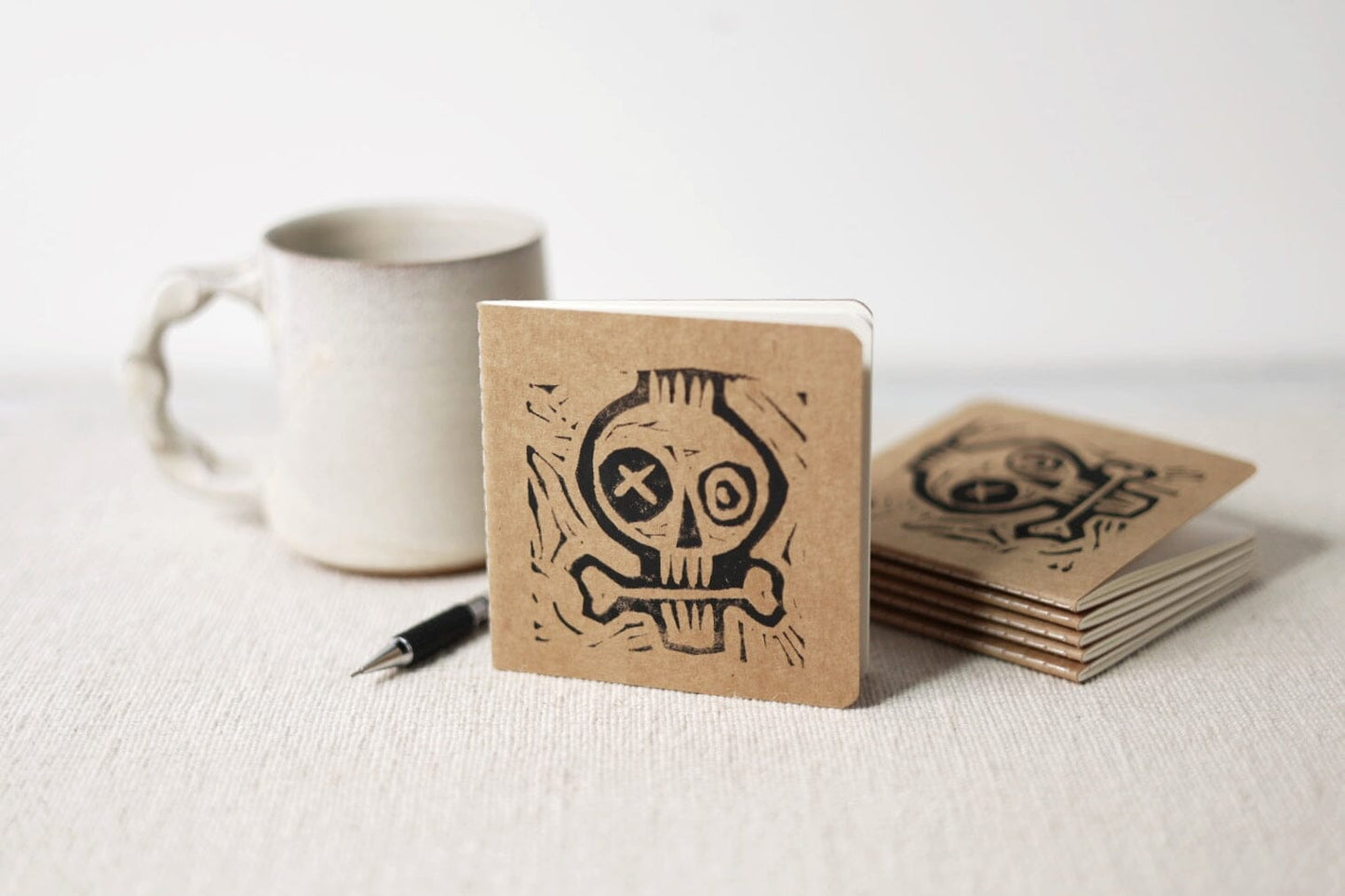 Skull 4x4 inch blank notebook blank sketchbook Gravesco 